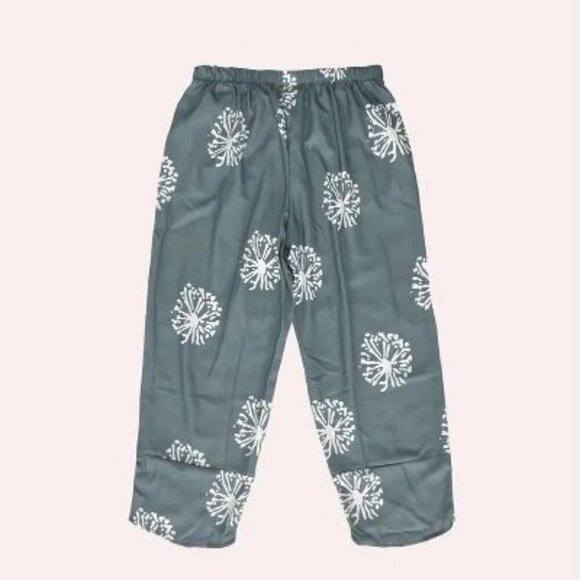 Plus Size Casual Pants, Women's Plus Dandelion Print Breathable Loose Fit Pants - Picture 2 of 3